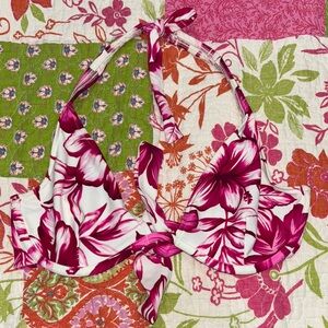 Floral Pink Bikini Top